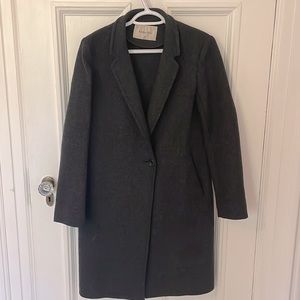 Aritzia Stedman wool coat dark gray